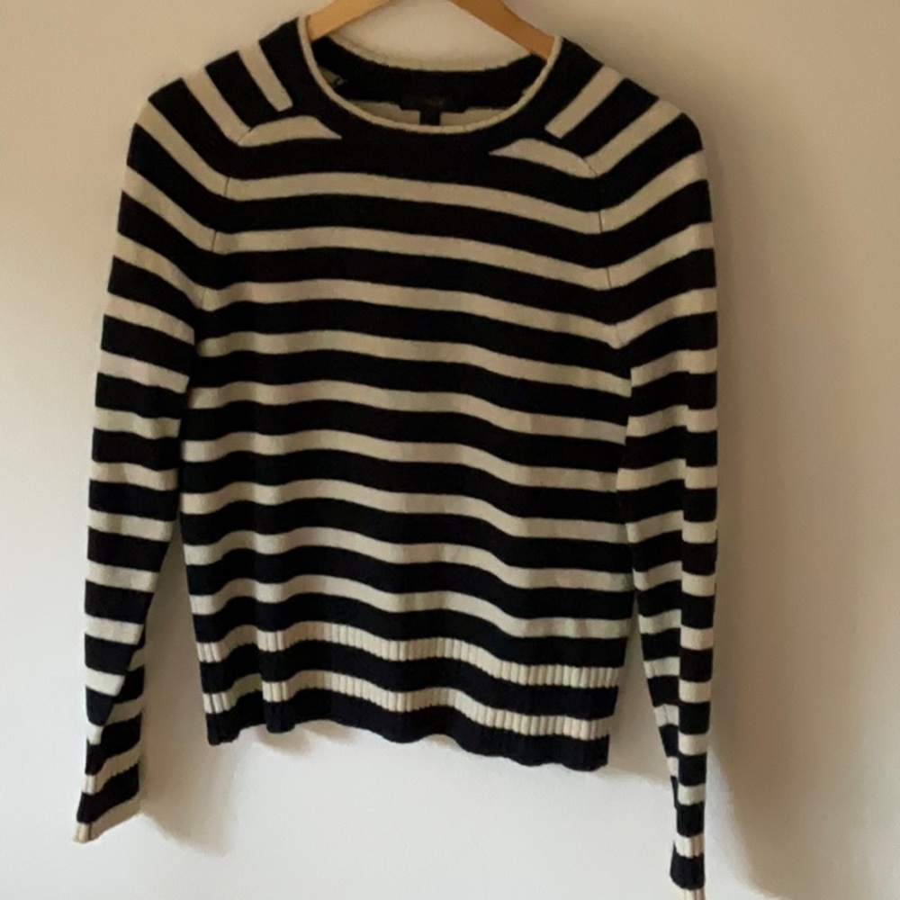 JCrew wool stripped preppy loose fitting sweater